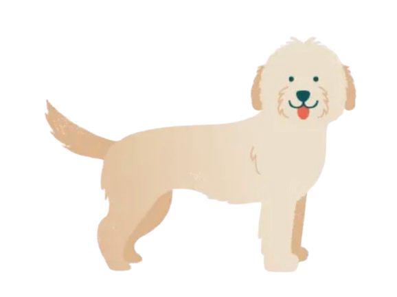 Cute dog pushing a birthday cake